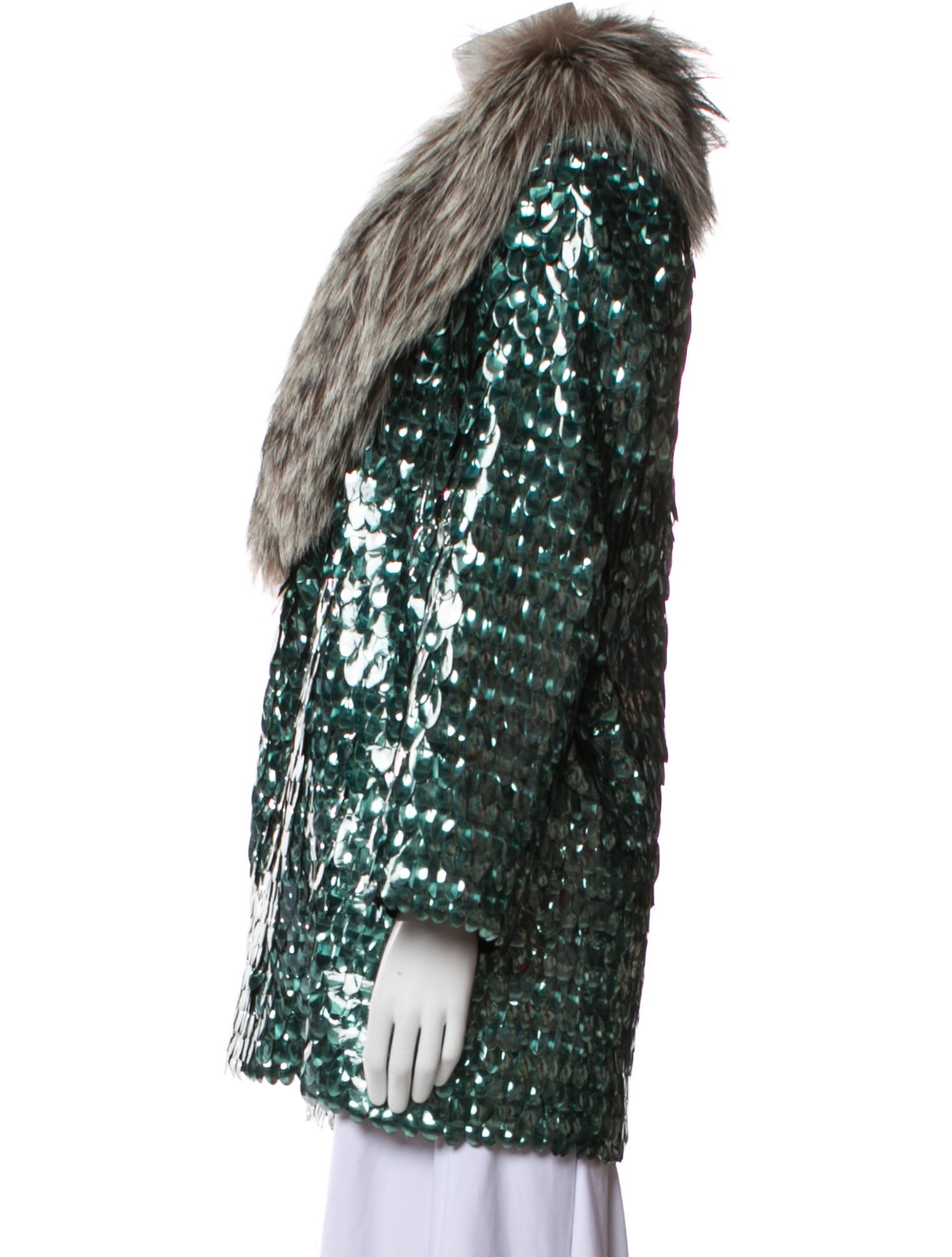 Marc Jacobs Wool Patterned Fur Coat