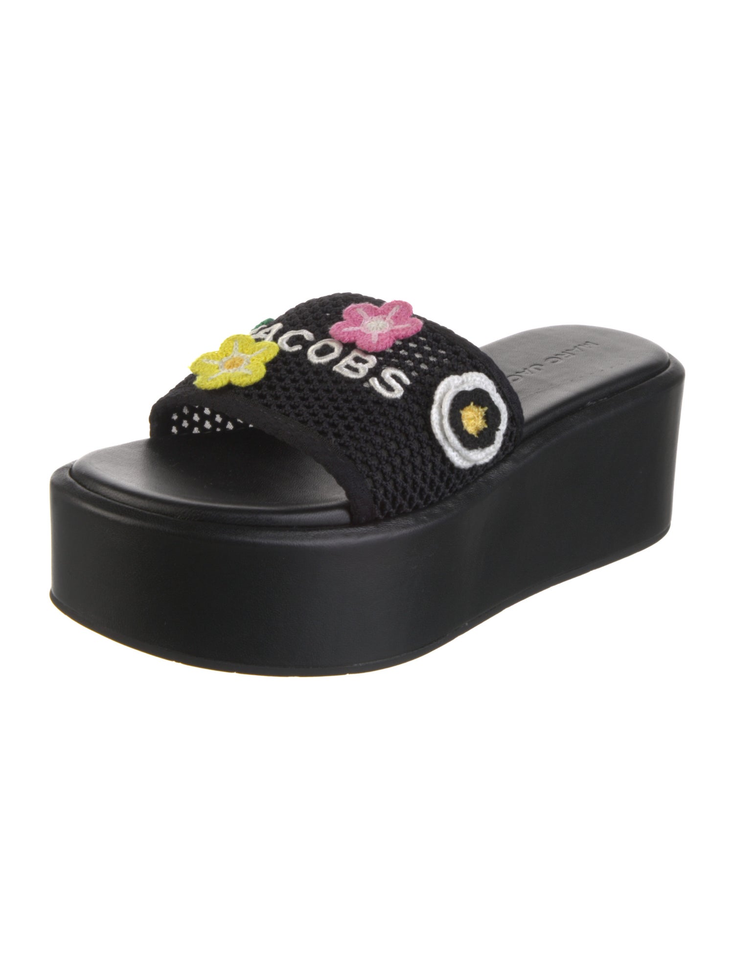 Marc Jacobs Leather Graphic Print Slides