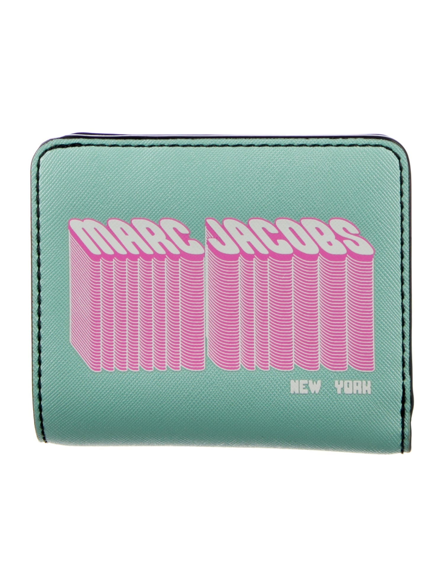 Marc Jacobs Saffiano Leather Printed Compact Wallet