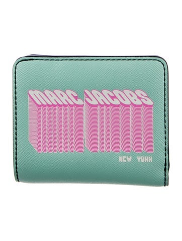 Marc Jacobs Wallets Saffiano Leather Printed Compact Wallet