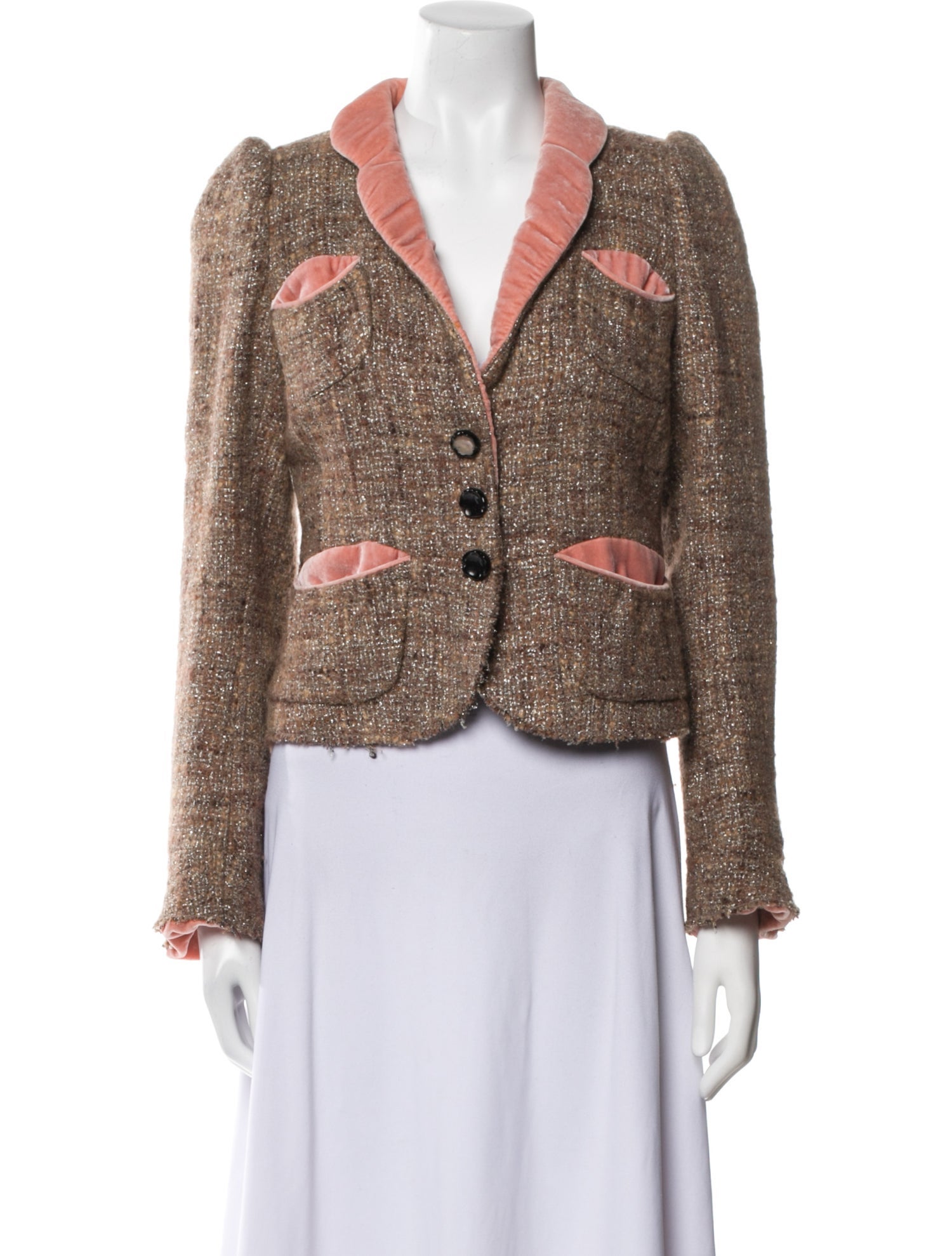 Marc Jacobs Wool Tweed Pattern Evening Jacket