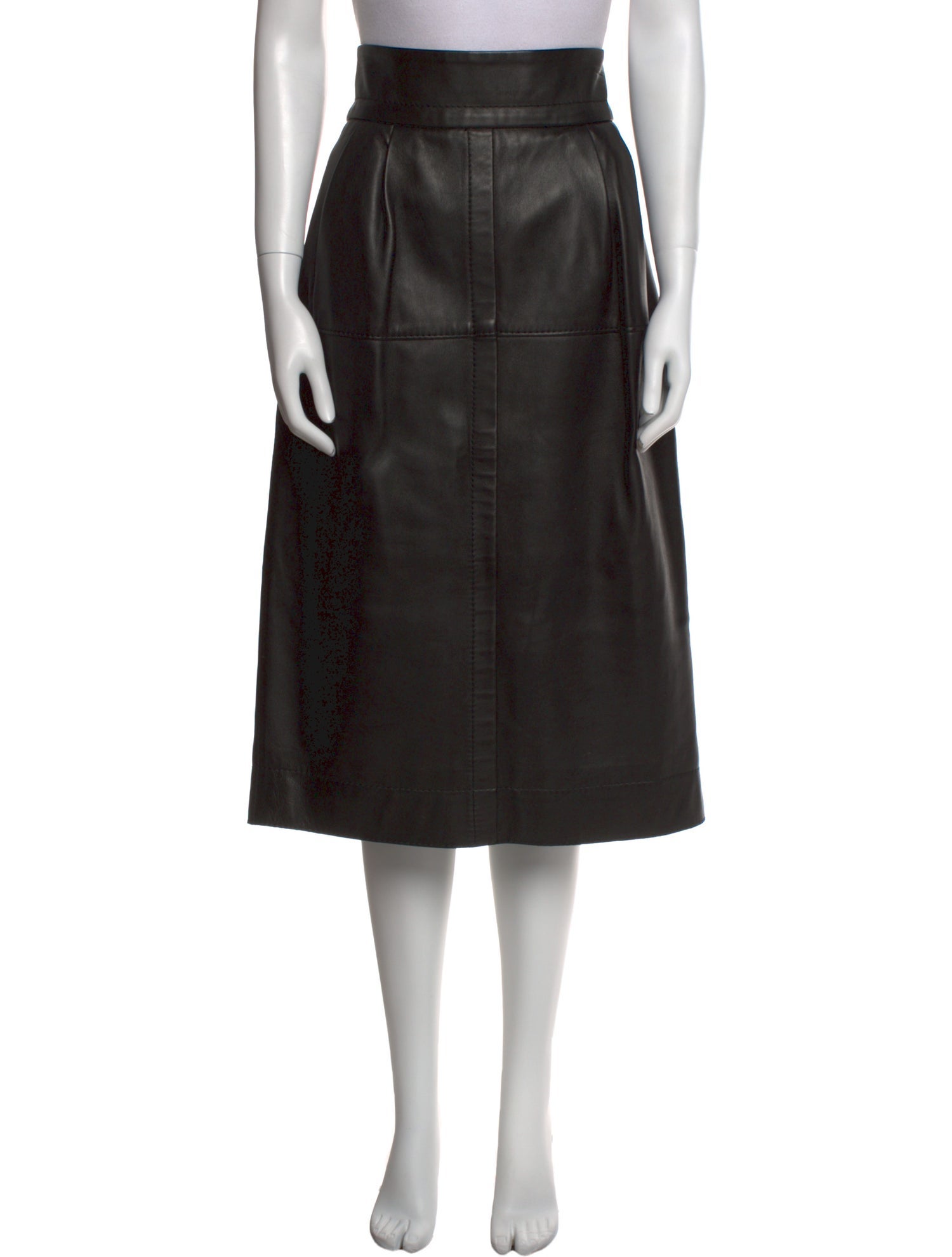 Marc Jacobs Lamb Leather Midi Length Skirt