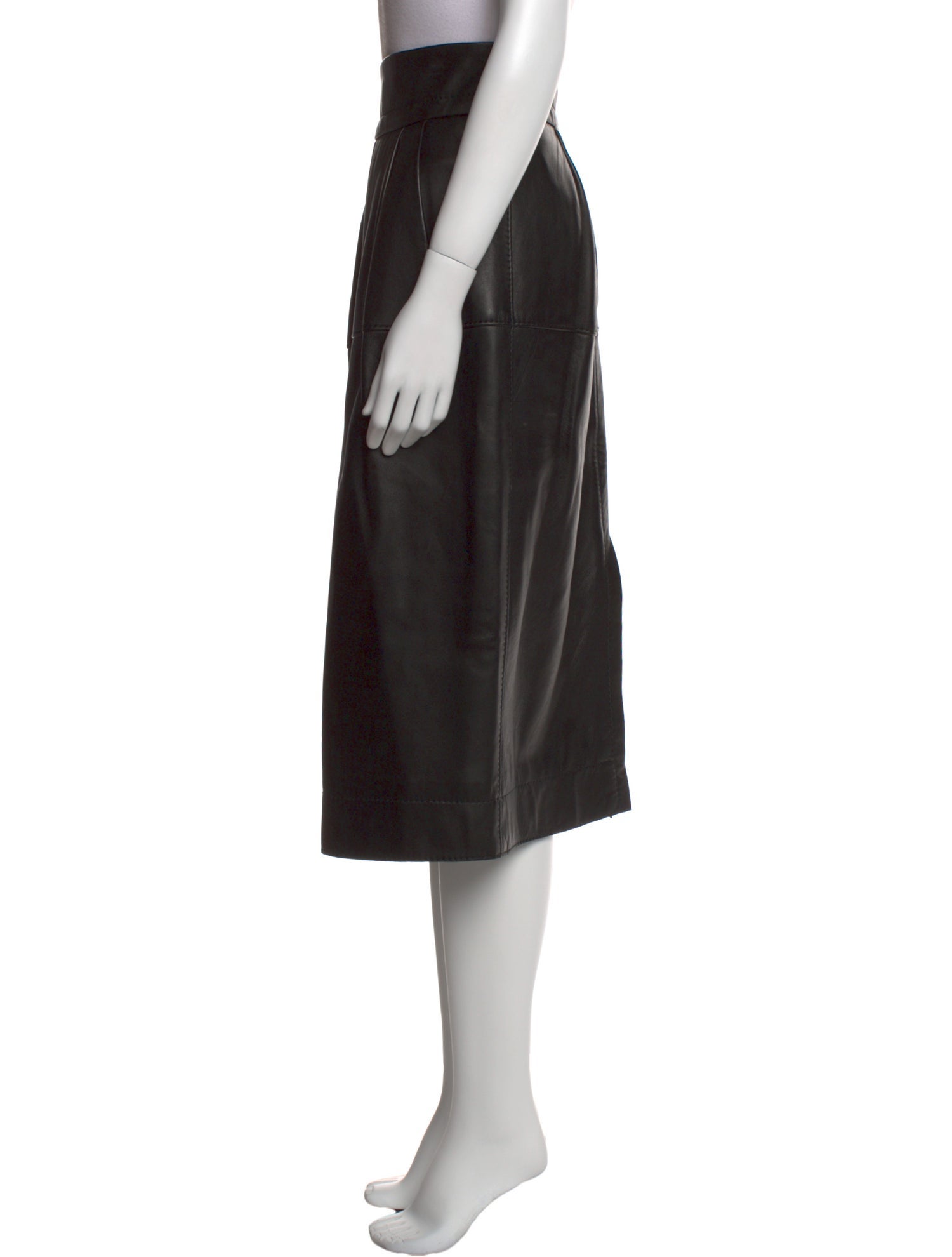 Marc Jacobs Lamb Leather Midi Length Skirt