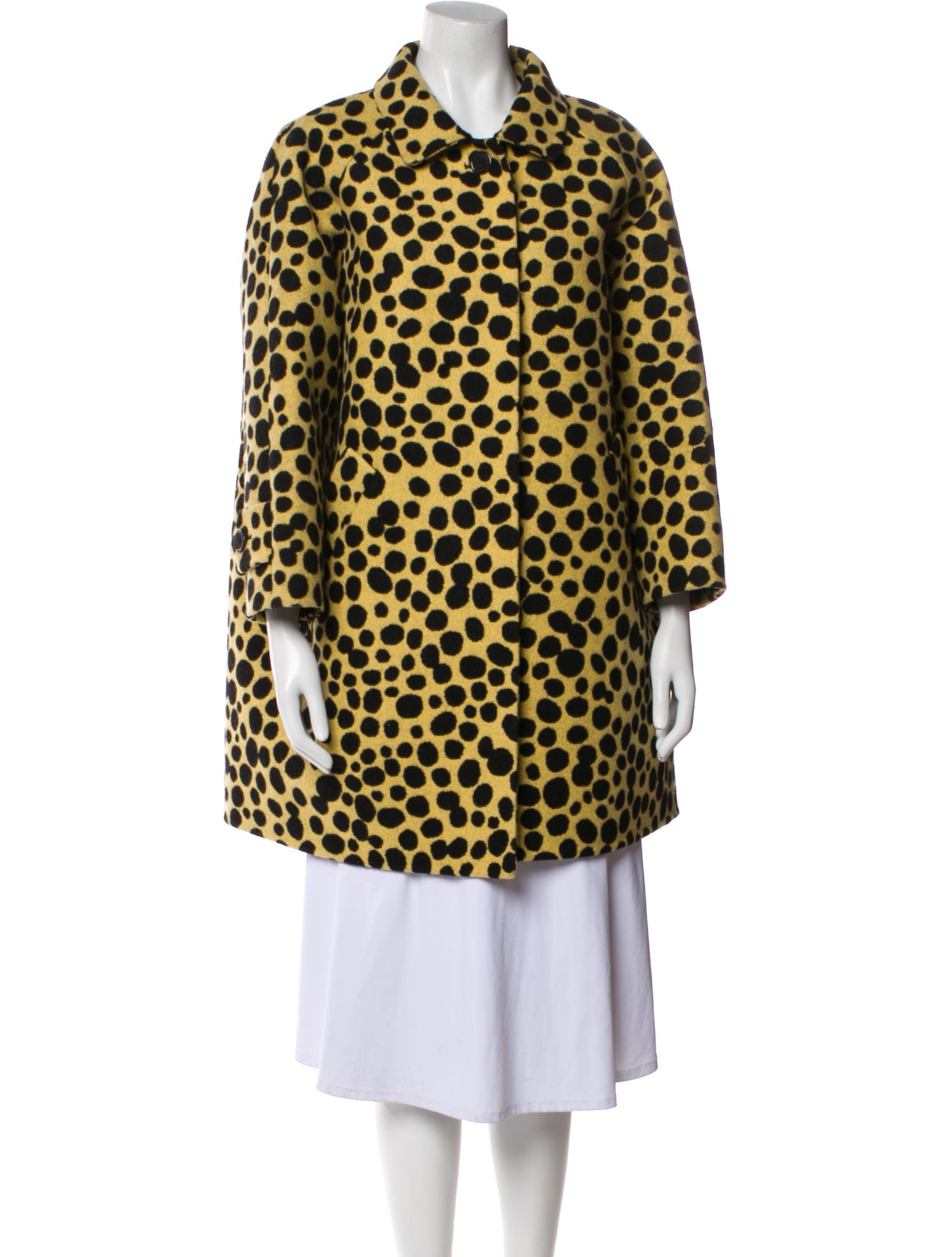 Marc Jacobs Virgin Wool Polka Dot Print Coat w/ Tags