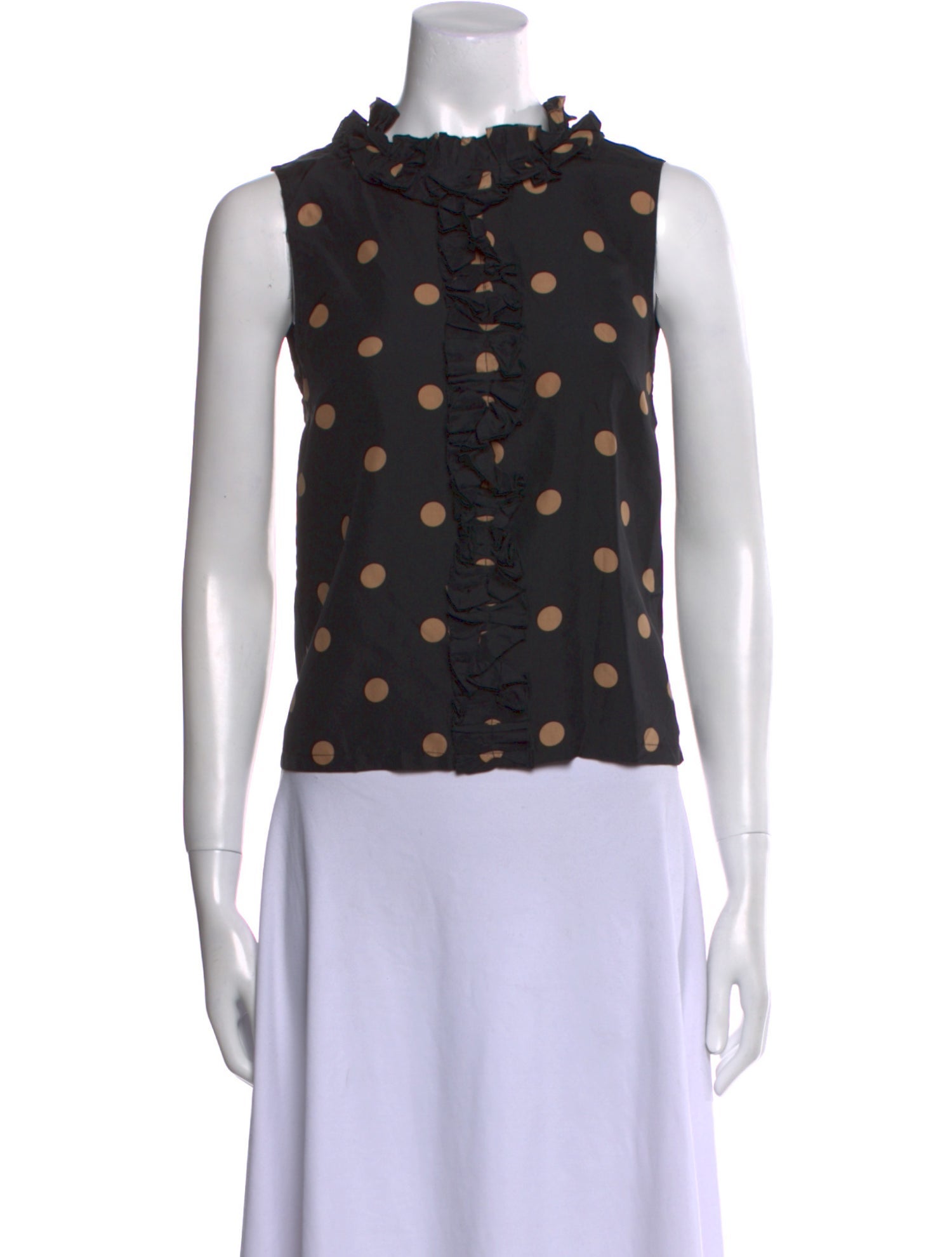 Marc Jacobs Silk Polka Dot Print Crop Top