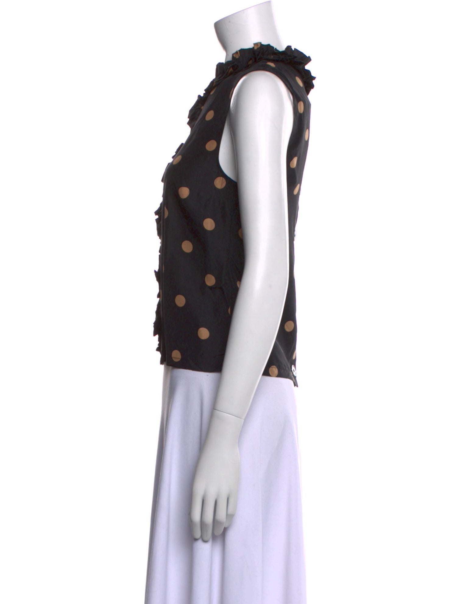 Marc Jacobs Silk Polka Dot Print Crop Top