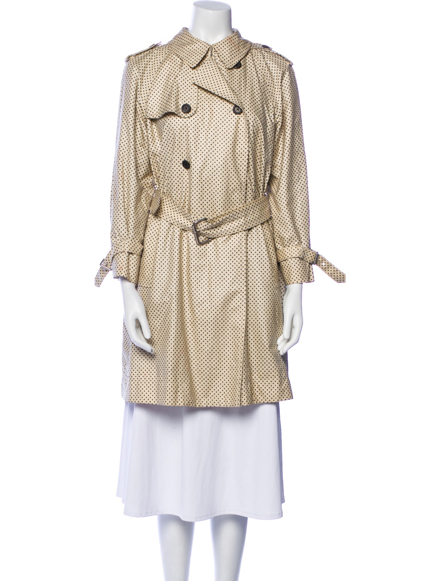 Marc Jacobs Silk Polka Dot Print Trench Coat