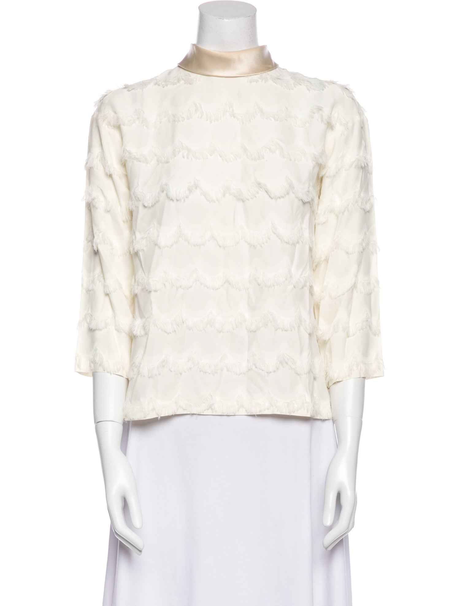 Marc Jacobs Mock Neck Three-Quarter Sleeve Blouse