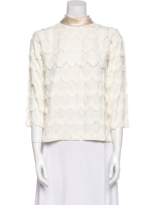 Marc Jacobs Mock Neck Three-Quarter Sleeve Blouse