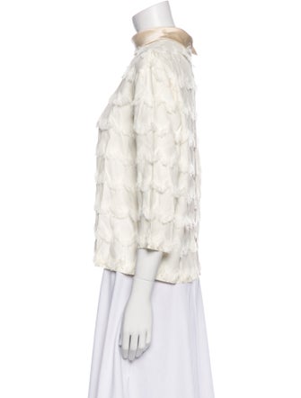 Marc Jacobs Mock Neck Three-Quarter Sleeve Blouse