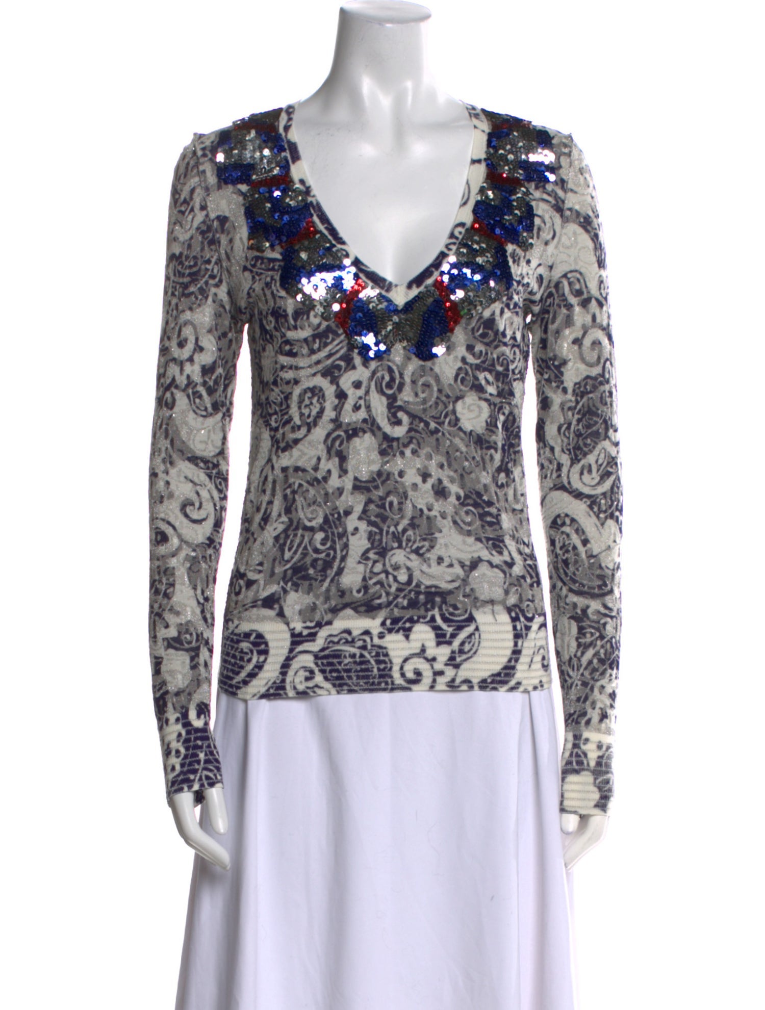 Marc Jacobs Printed V-Neck Top