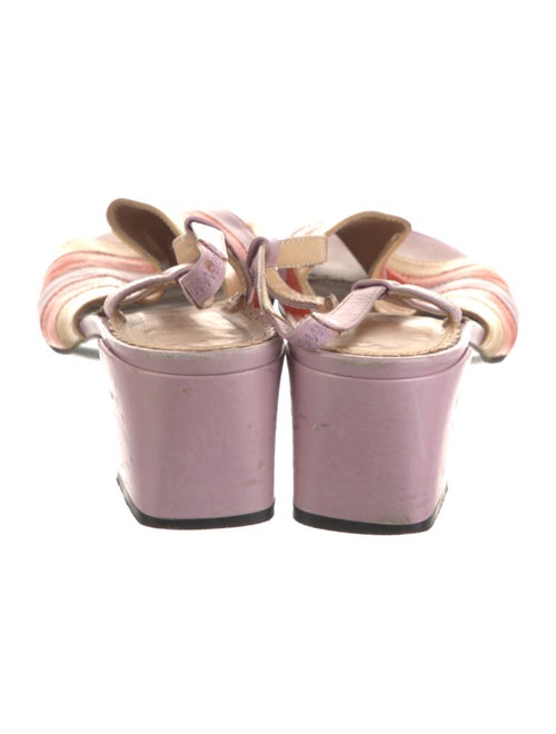 Marc Jacobs Leather Colorblock Pattern Slingback Sandals