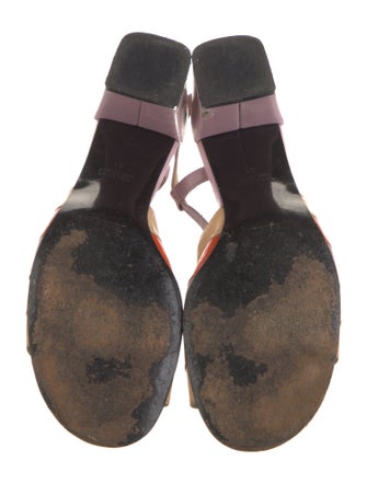 Marc Jacobs Leather Colorblock Pattern Slingback Sandals