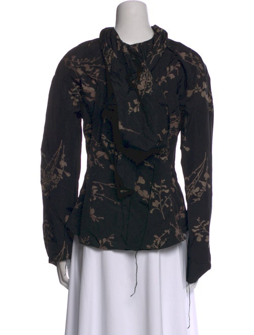 Marc Jacobs Printed Mock Neck Button-Up Top