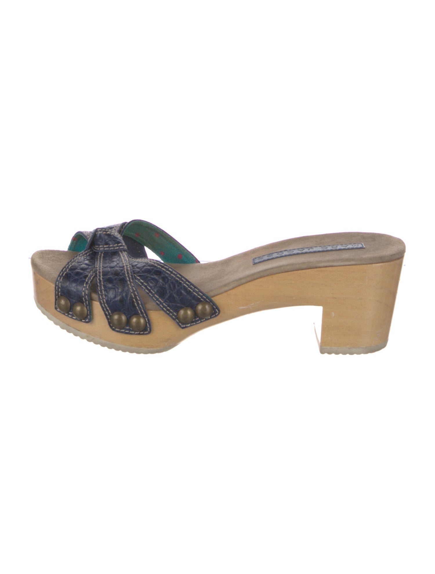 Marc Jacobs Embossed Leather Colorblock Pattern Slides