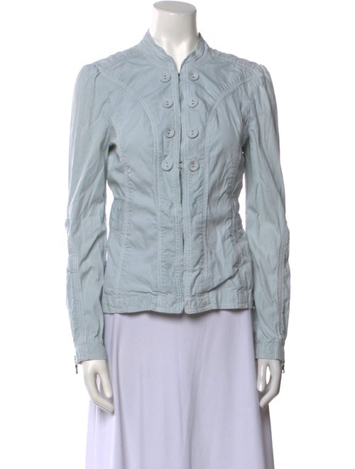 Marc Jacobs Mock Neck Long Sleeve Button-Up Top