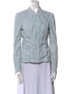 Marc Jacobs Mock Neck Long Sleeve Button-Up Top