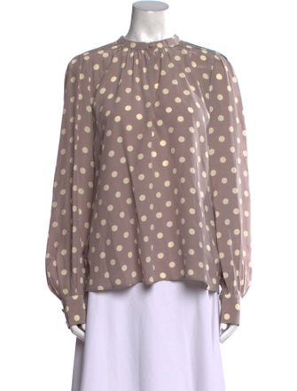 Marc Jacobs Silk Polka Dot Print Blouse