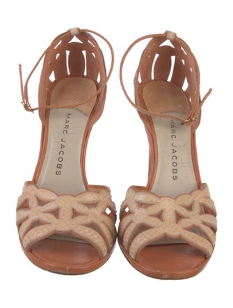 Marc Jacobs Snakeskin Lasercut Accents Sandals