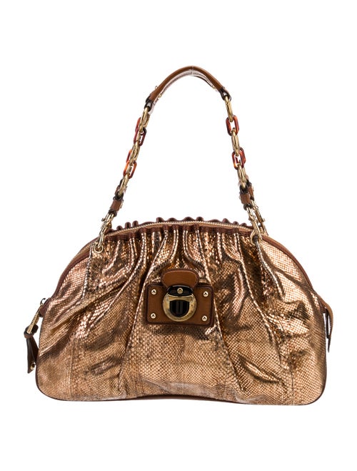 Marc Jacobs Embossed Leather Top Handle Bag