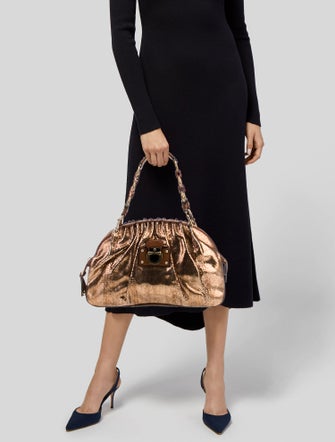 Marc Jacobs Embossed Leather Top Handle Bag