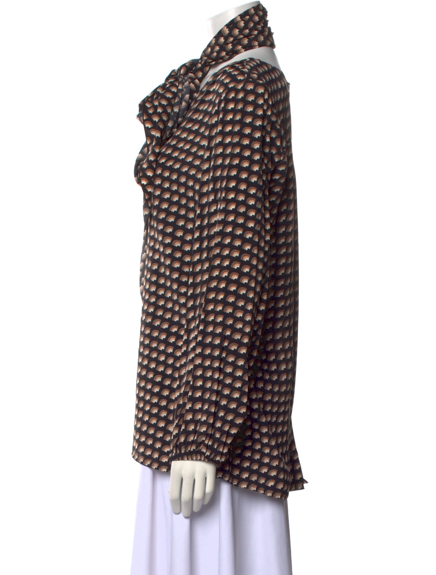 Marc Jacobs Printed Tie Neck Blouse