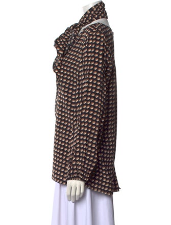 Marc Jacobs Printed Tie Neck Blouse