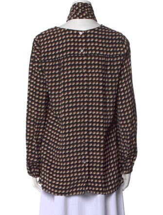 Marc Jacobs Printed Tie Neck Blouse
