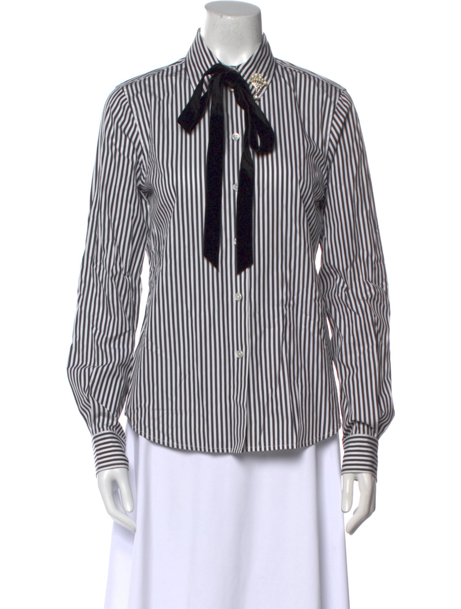 Marc Jacobs Striped Long Sleeve Button-Up Top