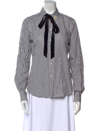 Marc Jacobs Striped Long Sleeve Button-Up Top