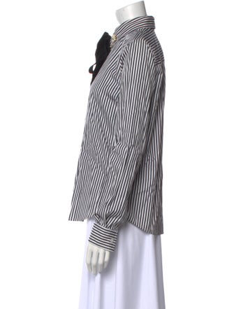 Marc Jacobs Striped Long Sleeve Button-Up Top