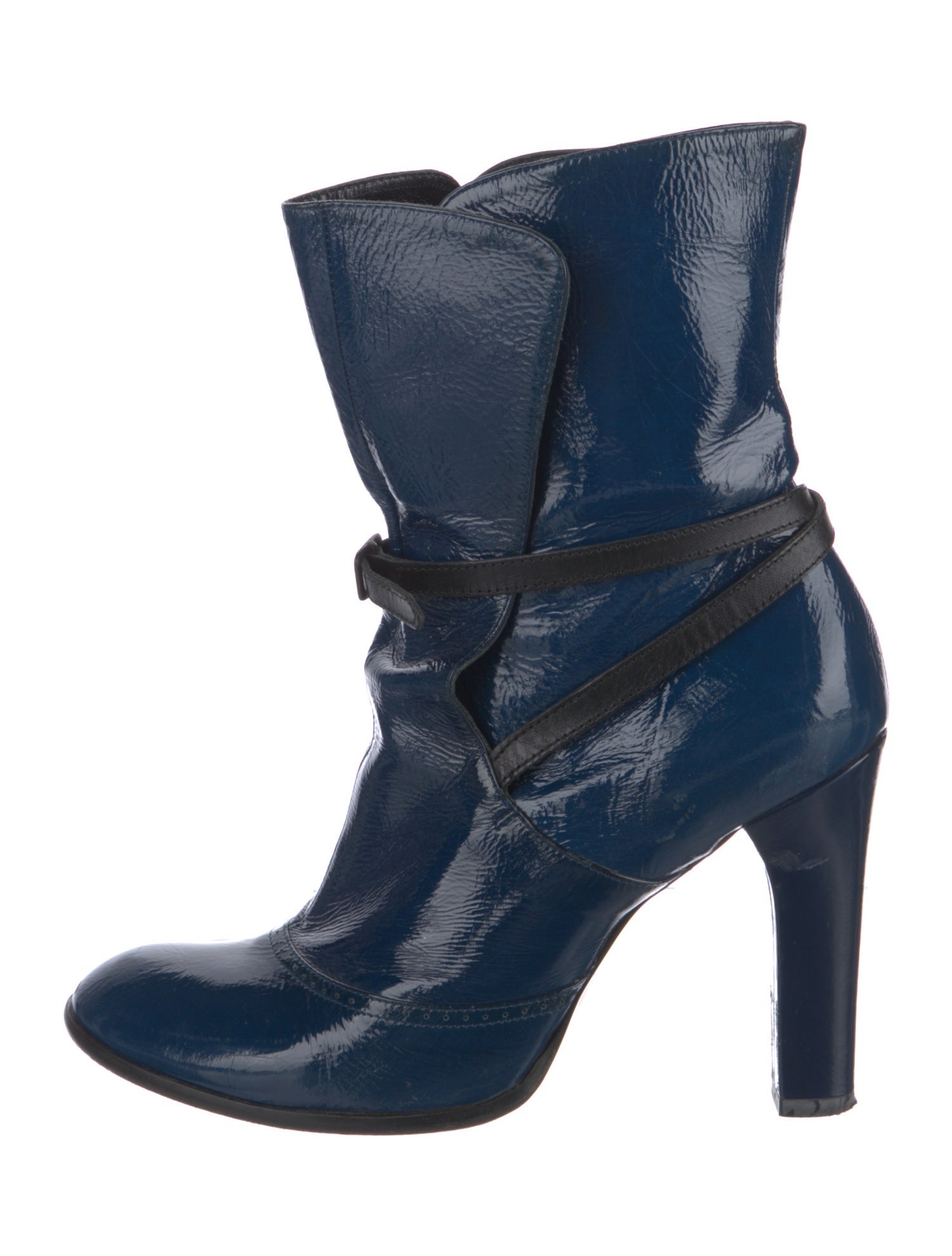 Marc Jacobs Patent Leather Colorblock Pattern Boots