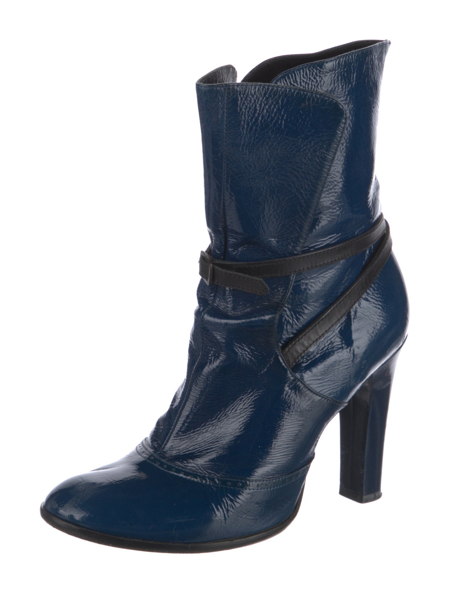 Marc Jacobs Patent Leather Colorblock Pattern Boots