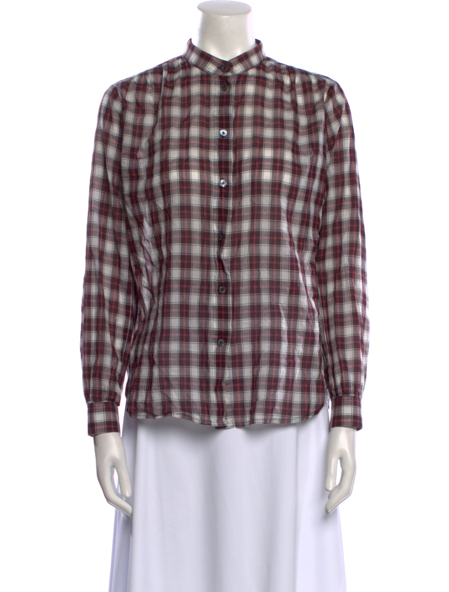 Marc Jacobs Plaid Print Long Sleeve Button-Up Top