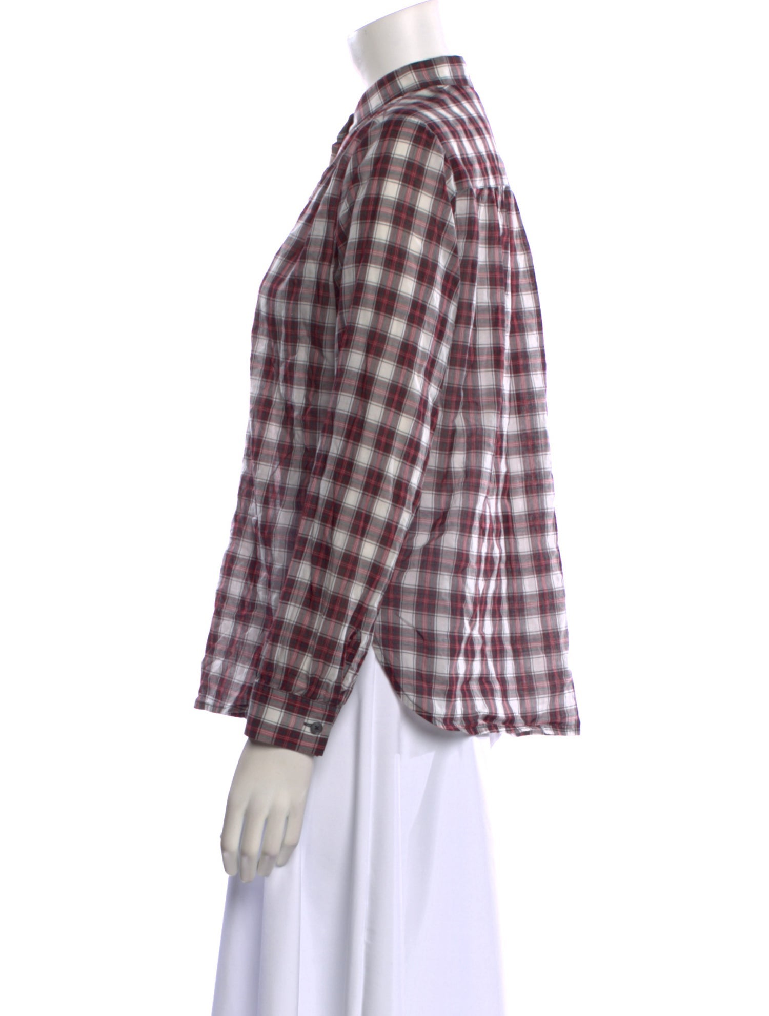 Marc Jacobs Plaid Print Long Sleeve Button-Up Top