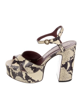 Marc Jacobs Python Animal Print Slingback Pumps