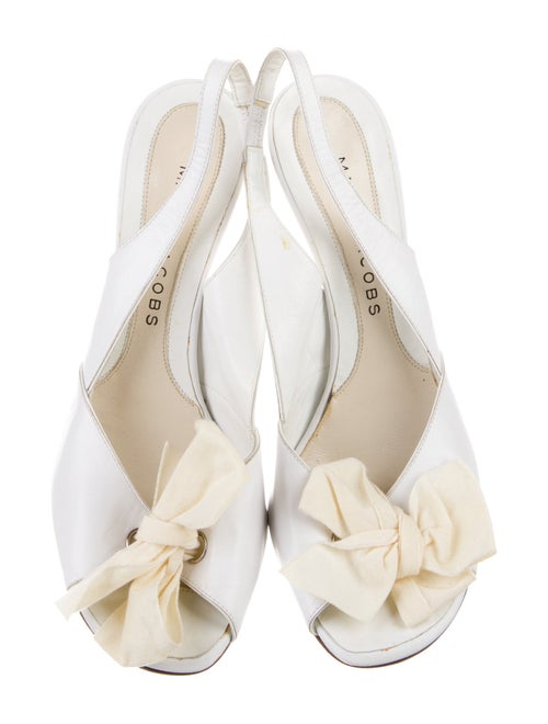 Marc Jacobs Leather Bow Accents Slingback Sandals
