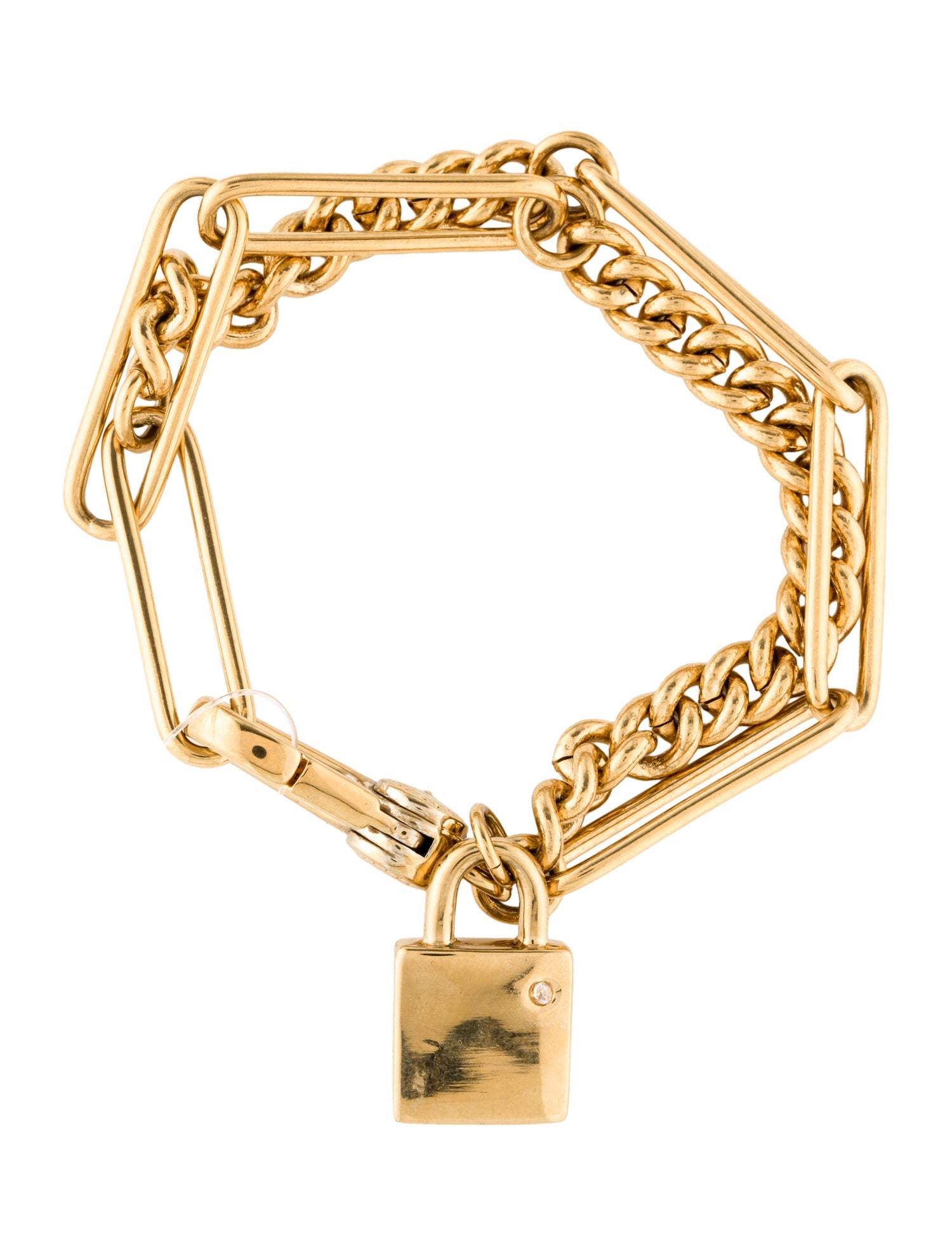 Marc Jacobs Crystal Padlock Charm Bracelet