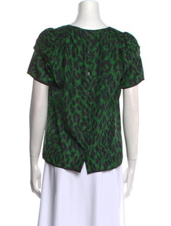 Marc Jacobs Silk Animal Print Top