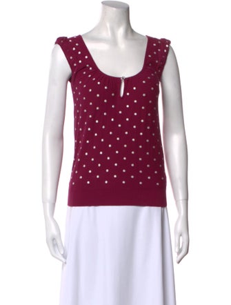 Marc Jacobs Polka Dot Print Scoop Neck Top