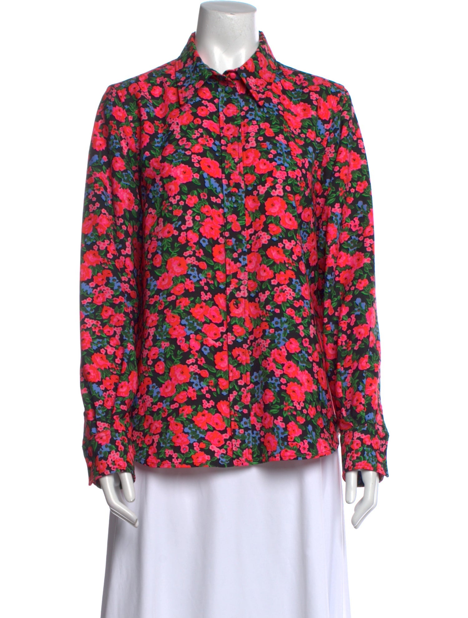 Marc Jacobs Floral Print Long Sleeve Button-Up Top
