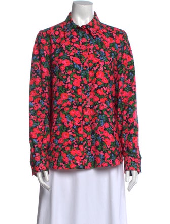 Marc Jacobs Floral Print Long Sleeve Button-Up Top