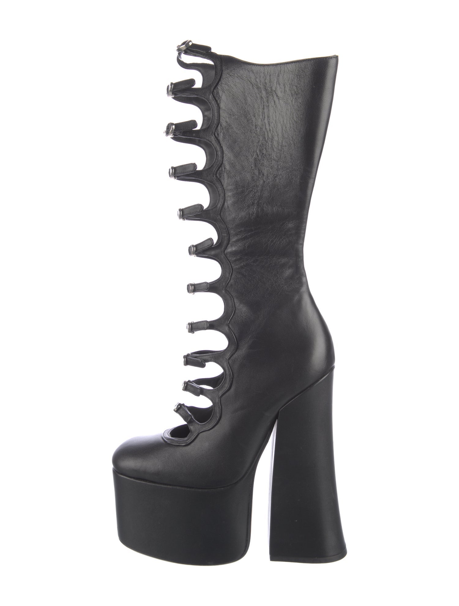 Marc Jacobs Leather Cutout Accent Lace-Up Boots