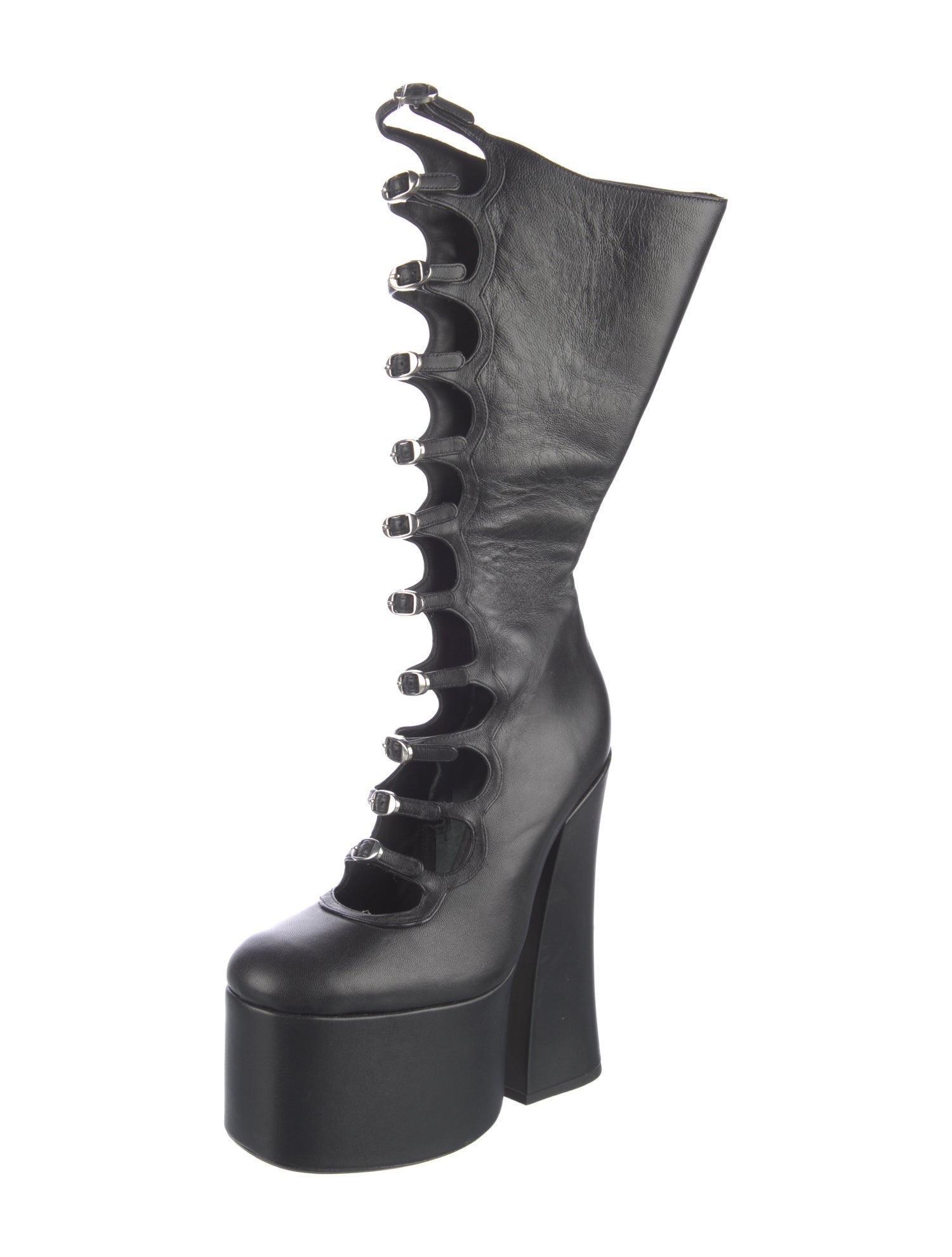 Marc Jacobs Leather Cutout Accent Lace-Up Boots