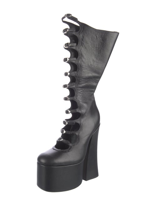 Marc Jacobs Leather Cutout Accent Lace-Up Boots