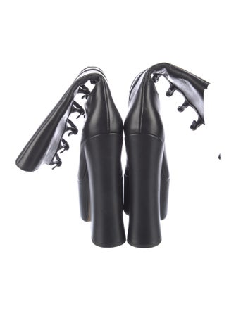 Marc Jacobs Leather Cutout Accent Lace-Up Boots