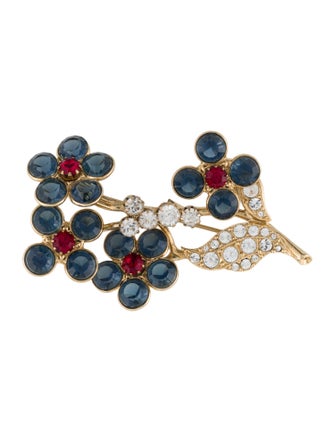 Marc Jacobs Crystal Floral Brooch