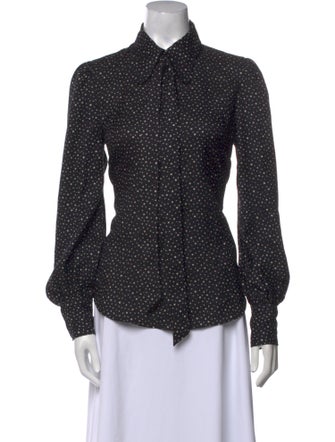Marc Jacobs Polka Dot Print Long Sleeve Button-Up Top