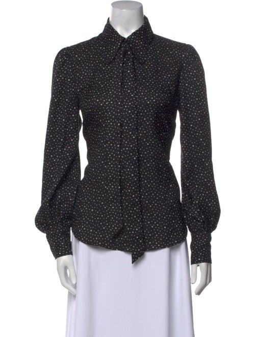 Marc Jacobs Polka Dot Print Long Sleeve Button-Up Top