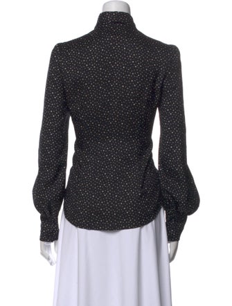 Marc Jacobs Polka Dot Print Long Sleeve Button-Up Top